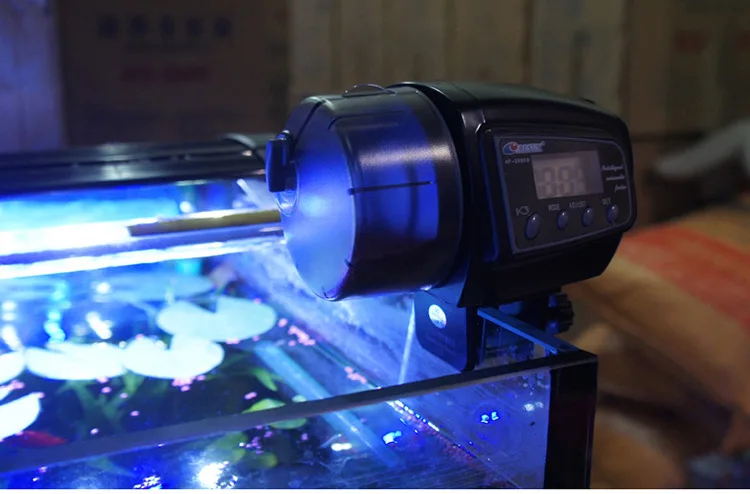 Цифровой светодиодный автоматический аквариум, автоматическая кормушка для рыб, большая емкость, аквариумная кормушка для рыб 65-160 мл