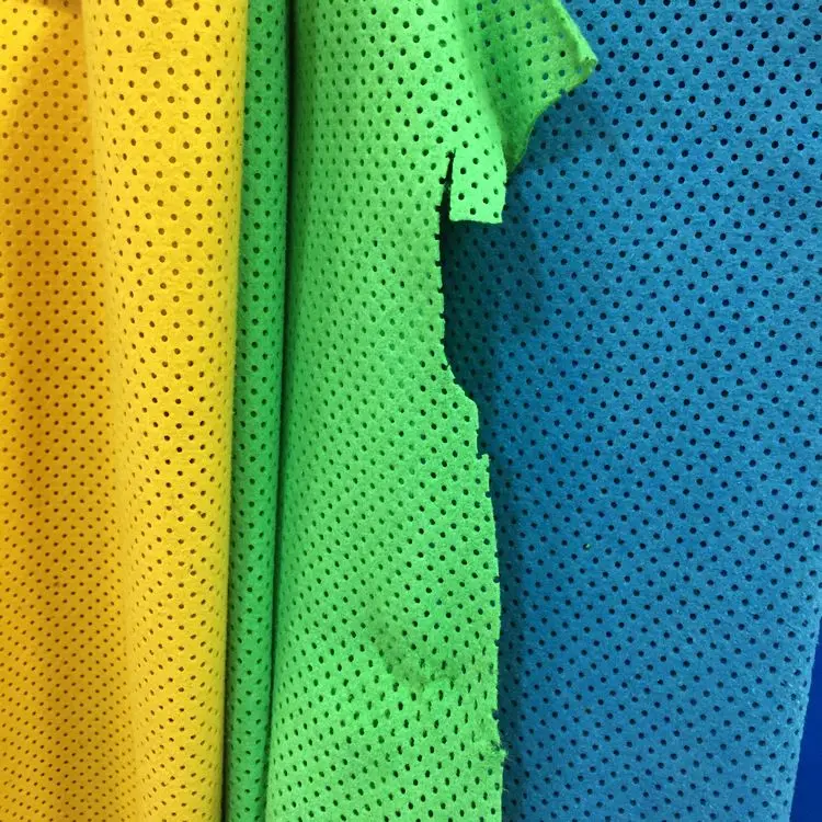 

High-quality 0.8mm thickness punching microfiber leather suede ultra hole fabrics material