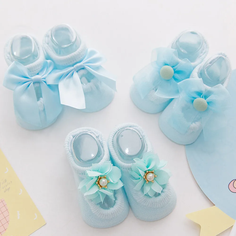 3 пара/лот, хлопковые кружевные носки для новорожденных девочек, носки принцессы для дня рождения, подарки для малышей, одежда для малышей, противоскользящие