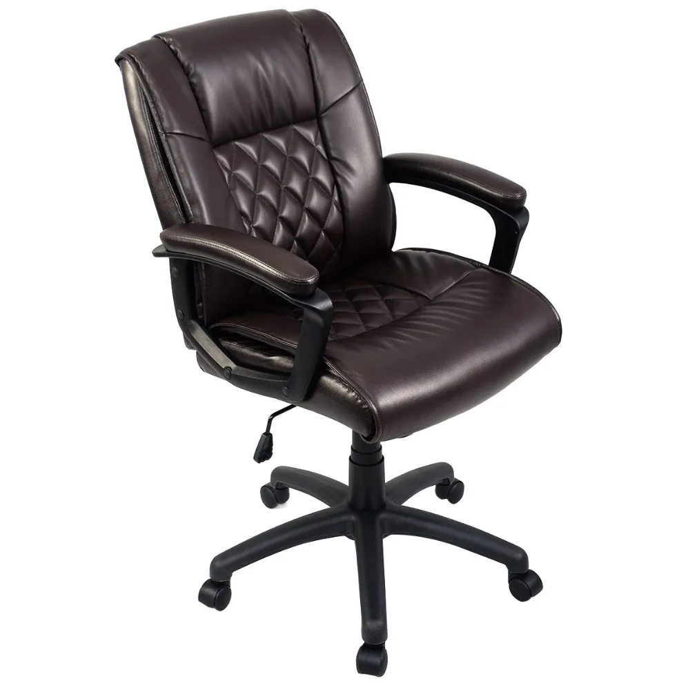 

Ergonomic Desk Task Office Chair Medium Back Executive Computer New Style Brown HW51444