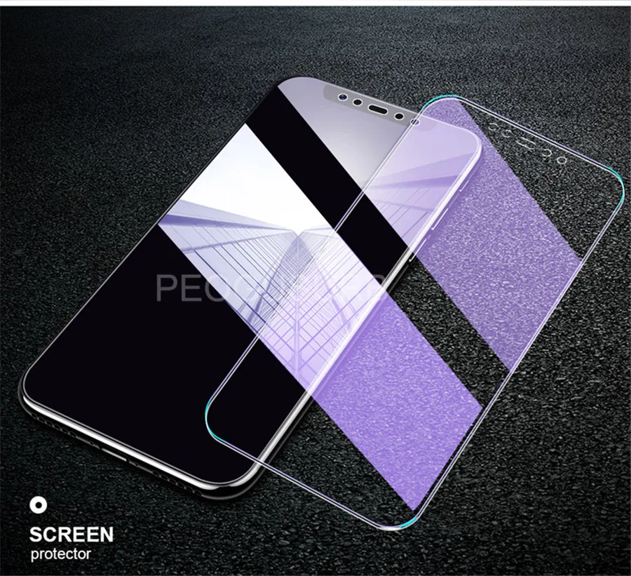 Закаленное стекло 9H с защитой от ультрафиолета, фиолетово-синий светильник, отпечаток пальца, для Xiao mi Red mi Note 8 7 K20 Pro mi A3 CC9 CC9E 9T Pro, защита экрана