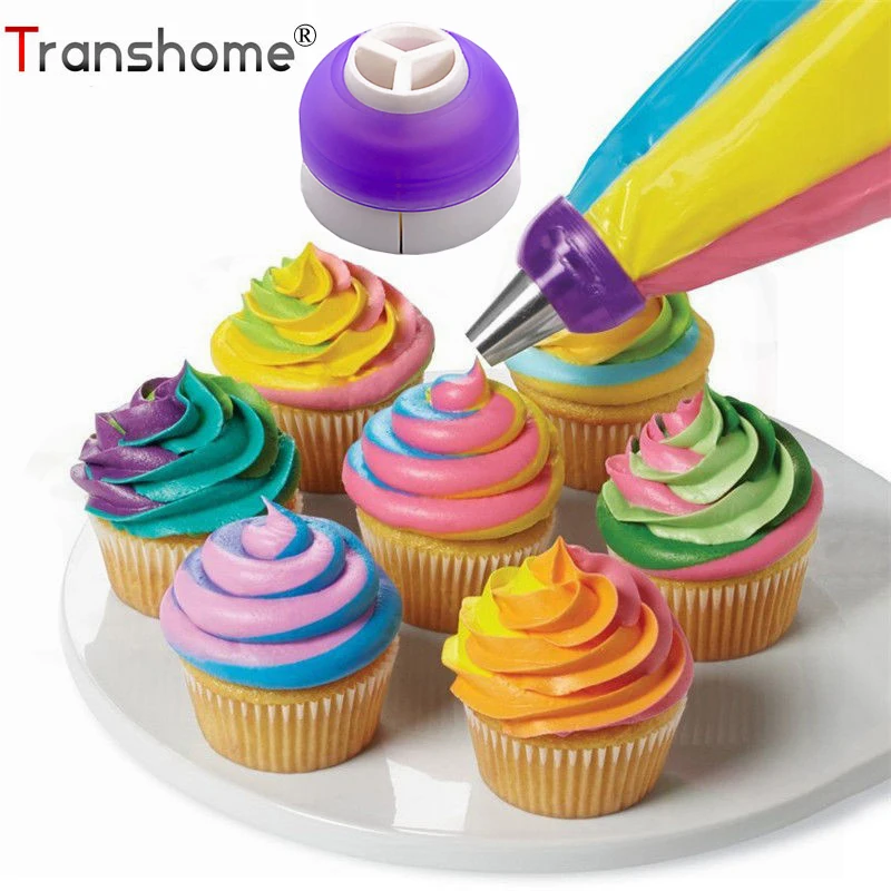 

New 3 Colors Nozzle Converter Icing Piping Bag Pastry Decorating Bag Fondant Cake Baking Decorating Tools Russian Piping Tips