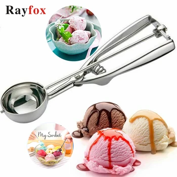 

Kitchen Accessories Ice Cream Potato Scoop Stainless Steel Fruit Spoon Spring Handle Candy Bar Watermelon Jelly Kitchen Gadgets