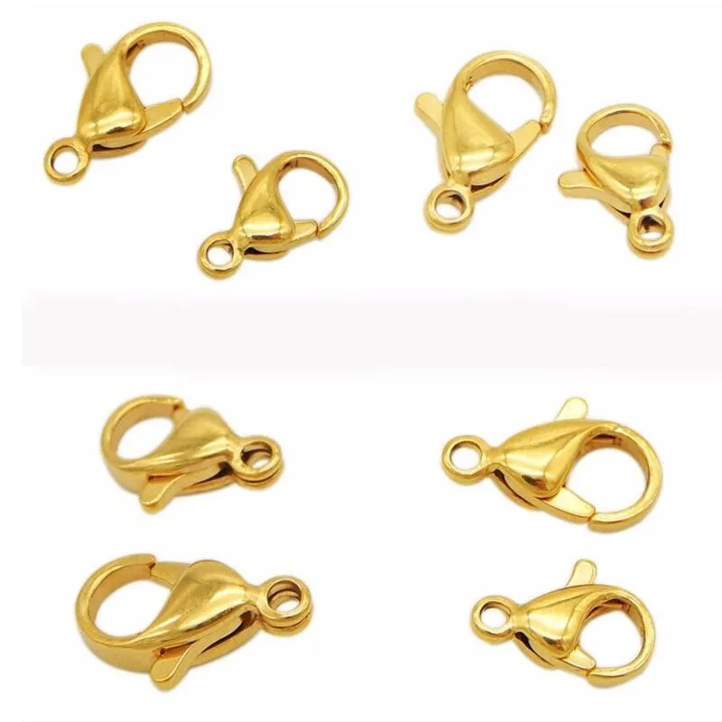 20pcs Lobster Claw Clasps 9-15mm Grade A 304 Stainless Steel