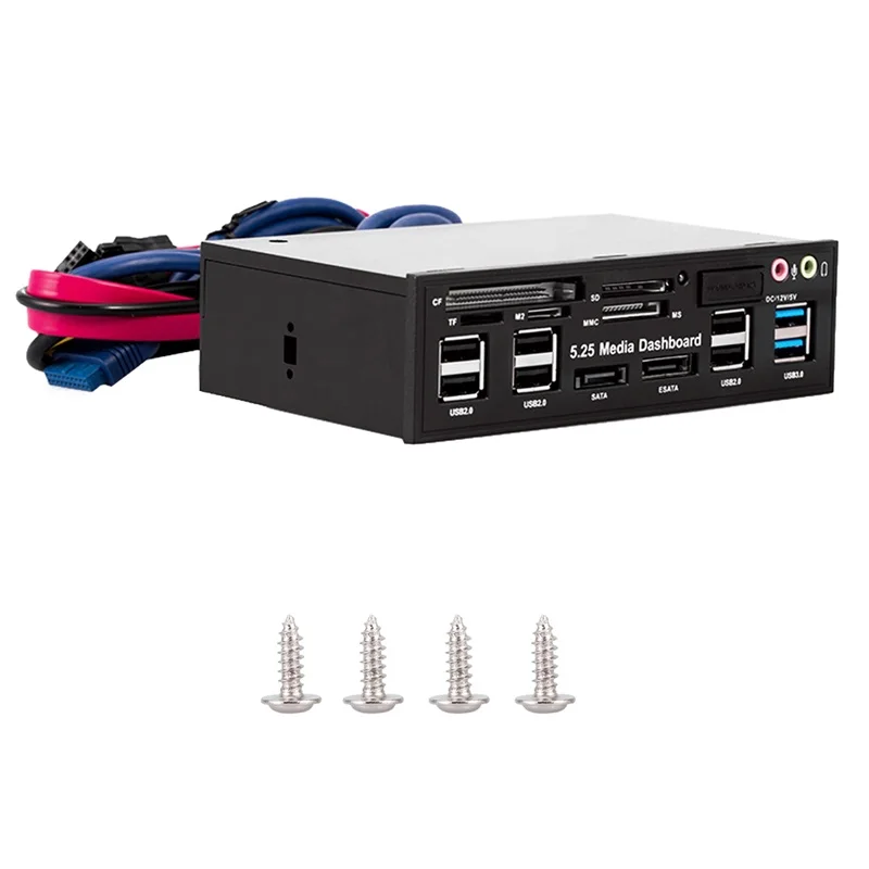 Многофункциональная 5,2" e-SATA dual USB 3,0 шесть USB 2,0 Five-in-one кардридер Передняя панель