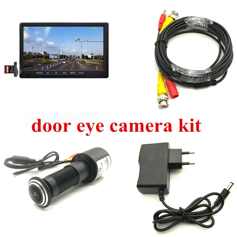 

Door Eye Home CCTV SONY225 960P AHD Peephole Camera with 7"lch AHD IPS Monitor Door Hole Fish eye Lens Starlight Camera System