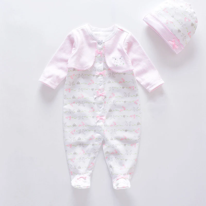 Roupas de bebe/Новинка, детский комбинезон+ шапочка, мягкий хлопковый комбинезон с длинными рукавами Одежда для новорожденных девочек одежда унисекс