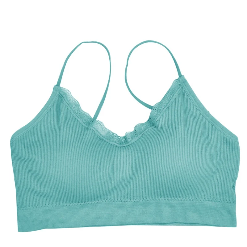 

Women Crop Tops Camisole Camis Solid Colors Underwear Strappy Padded Bra Tops Cotton Vest Tank Top