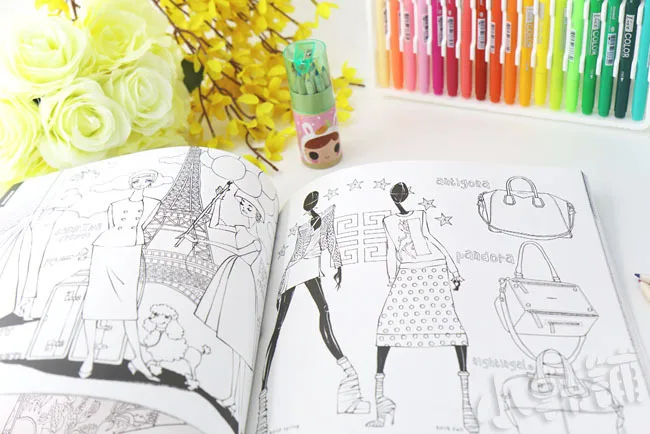 Korea Famous Luxury Fashion Costume Graffiti Colouring Book Coloring 96 Pages 25x25cm Free Shipping In Art Sets From Home Garden On