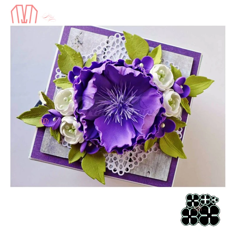 

Mai 5Pcs/set a bunch of flowers Metal Cutting Dies Stencils for DIY Scrapbooking photo album Decorative Embossing DIY Paper Card