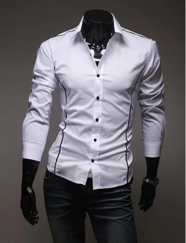 2012 hot sale Free Shipping New Mens Shirts Casual Slim Fit Stylish ...