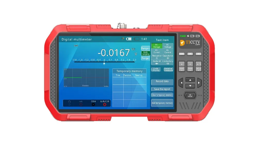 A86 7inch Support H.264& H.265& 4K cameras; TVI 8MP & CVI 8MP & AHD 5MP cctv tester with 5-in-1 WiFi Tester