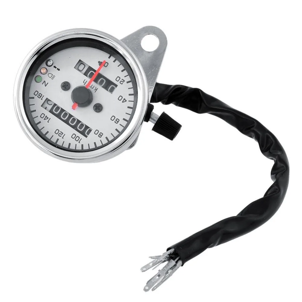 

DC 12V Universal Motorcycle Odometer Speedometer Gauge ATV Bike Scooter Backlit Dual Speed Meter with LED Indicator Aaccessories