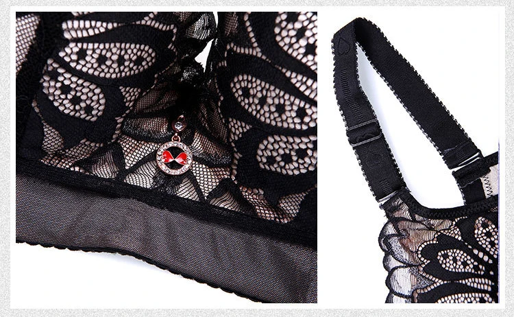 Jerrinut Plus Size Bras For Women Sexy Lace Bra Bralette Underwire Full Cup Super Push Up Brassiere D E Cup 105 110 Intimates 2