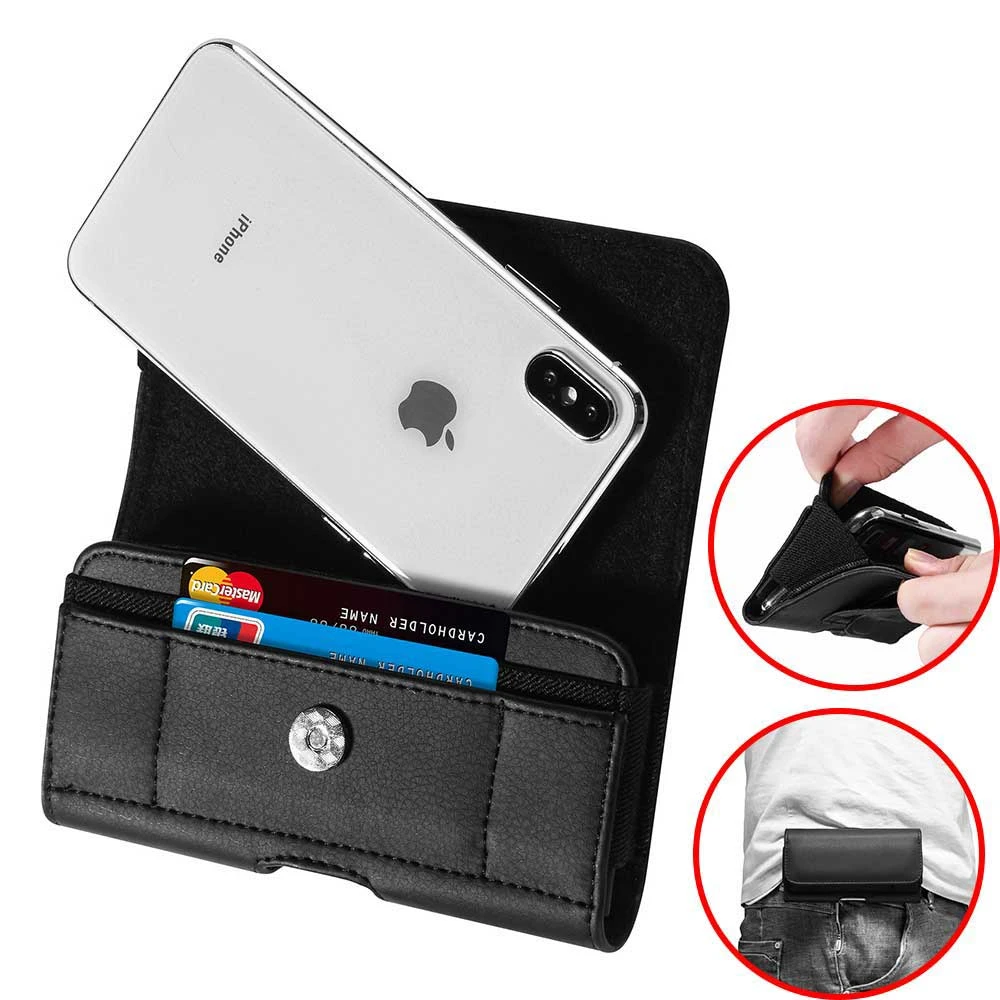 Phone holster for iPhone Xs Max XR 8 7 6 6S 5 5s 5C 4 4S Leather Belt Pouch Phone Bag Men's Multi function card Purse|Phone & Covers| - AliExpress