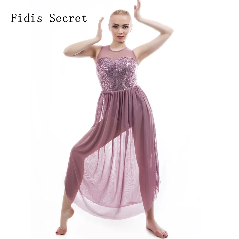 New Grey Lyrical Dress W/Shining Sequins for Women/Girls Ballet/Lyrica