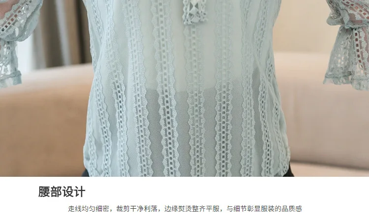 Dingaozlz Новая модная женская кружевная рубашка, летняя шифоновая блузка с расклешенными рукавами и бантом, женские топы