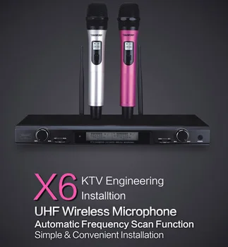 

Takstar X6 UHF Wireless Microphone System Automatic Frequency Scan Function LCD receiver and transmitter Simple Convenient