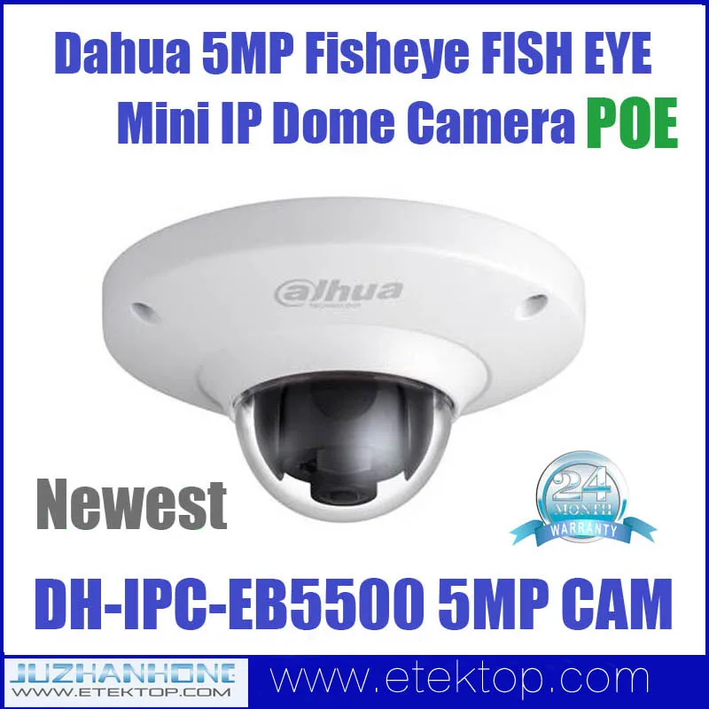 DH-IPC-EB5500 5MP POE Super HD Fisheye Wide Angle 185 degree Panoramic Network POE 1080P IP Fish Eye Camera