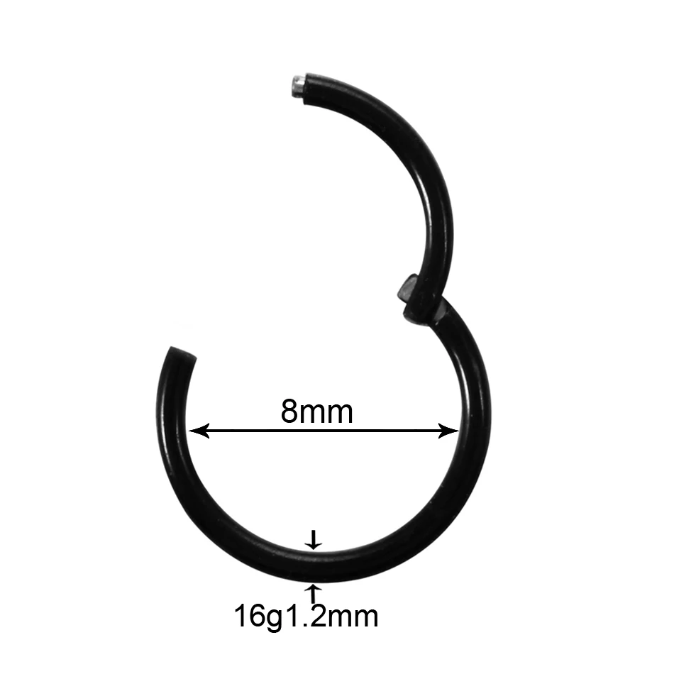 1 шт. стальное шарнирное сегментное кольцо-обруч для носа 14 г 16 г 18 г для губ, ниппель, кликер, серьги для бровей, спираль, трагус, пирсинг, ювелирные изделия для тела