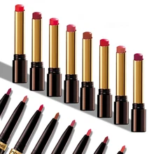 Бренд 2 шт./компл. многоцелевой двуглавый губная помада вращение Автоматическая подводка для губ+ прочный увлажняющий липстик