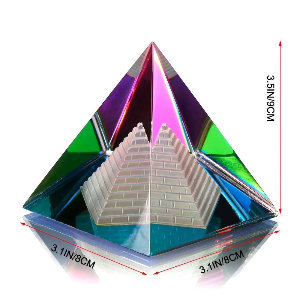 Высокое качество(3 размера на выбор) Египетский Кристалл пирамида-украшение в подарочной коробке энергетический исцеляющий Декор для дома в стиле Фэн-Шуя