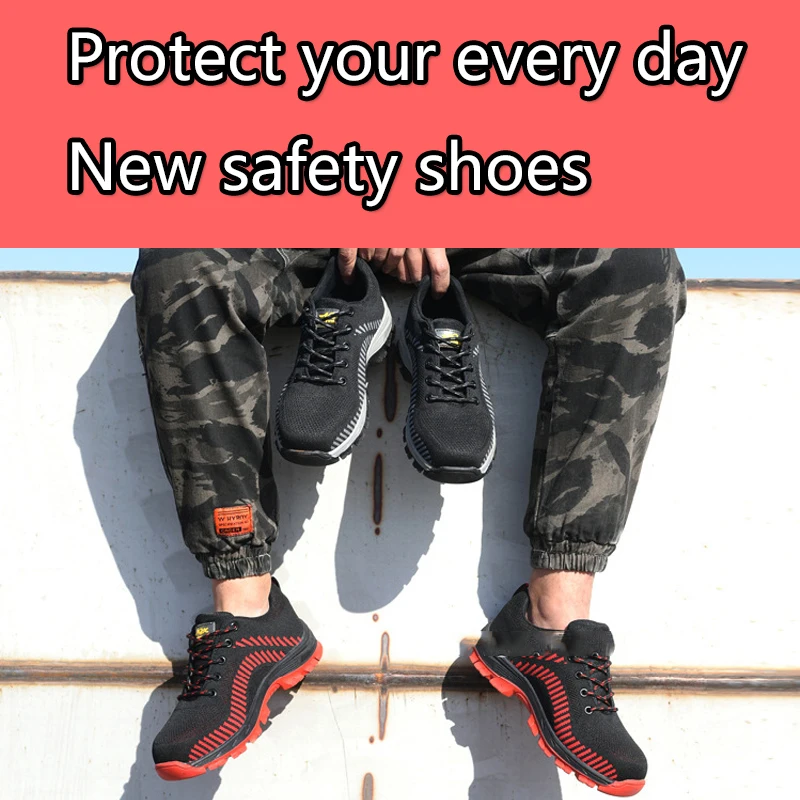Унисекс, большие размеры 46, дышащая сетка, стальной носок, защитная обувь для работы, Мужская Рабочая обувь, безопасная обувь на лодыжке, Мужская защитная обувь