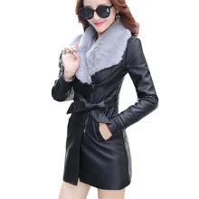 Большие размеры Для женщин Пальто мотоциклетная куртка из искусственной кожи леди Slim Fit черный PU Biker крутое пальто Верхняя одежда двигателя куртки Большие размеры