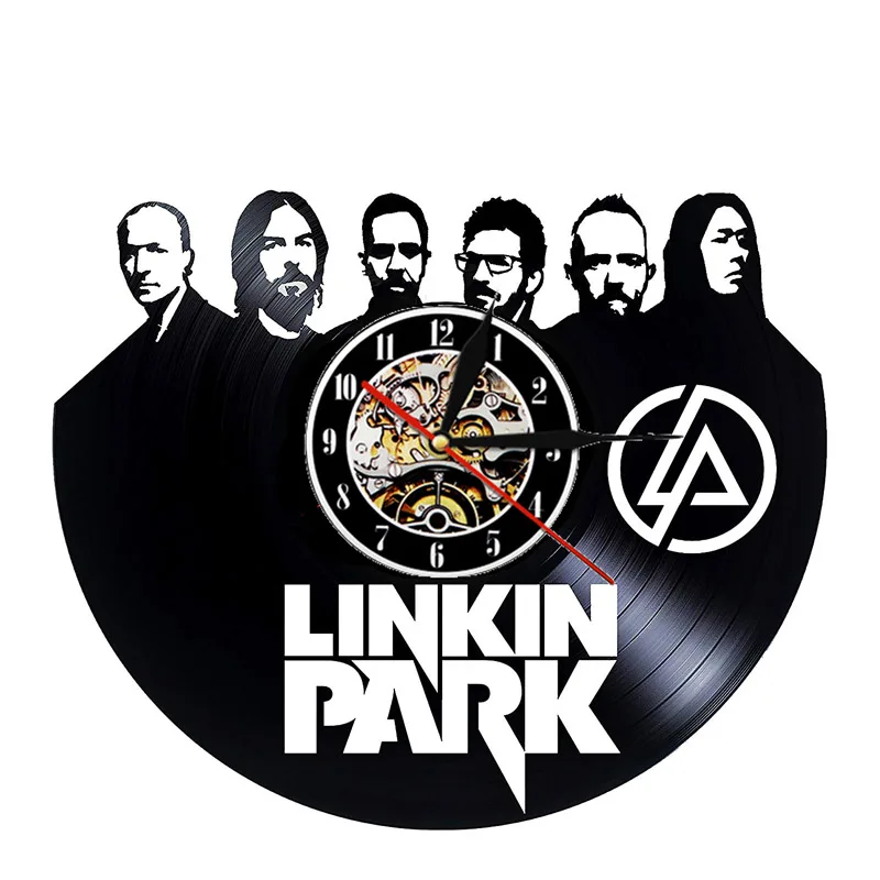 Linkin Park Виниловая пластинка настенные часы современный дизайн музыкальная тема рок-группа 3D Декоративные часы из винила настенные часы домашний декор 12" - Цвет: 4