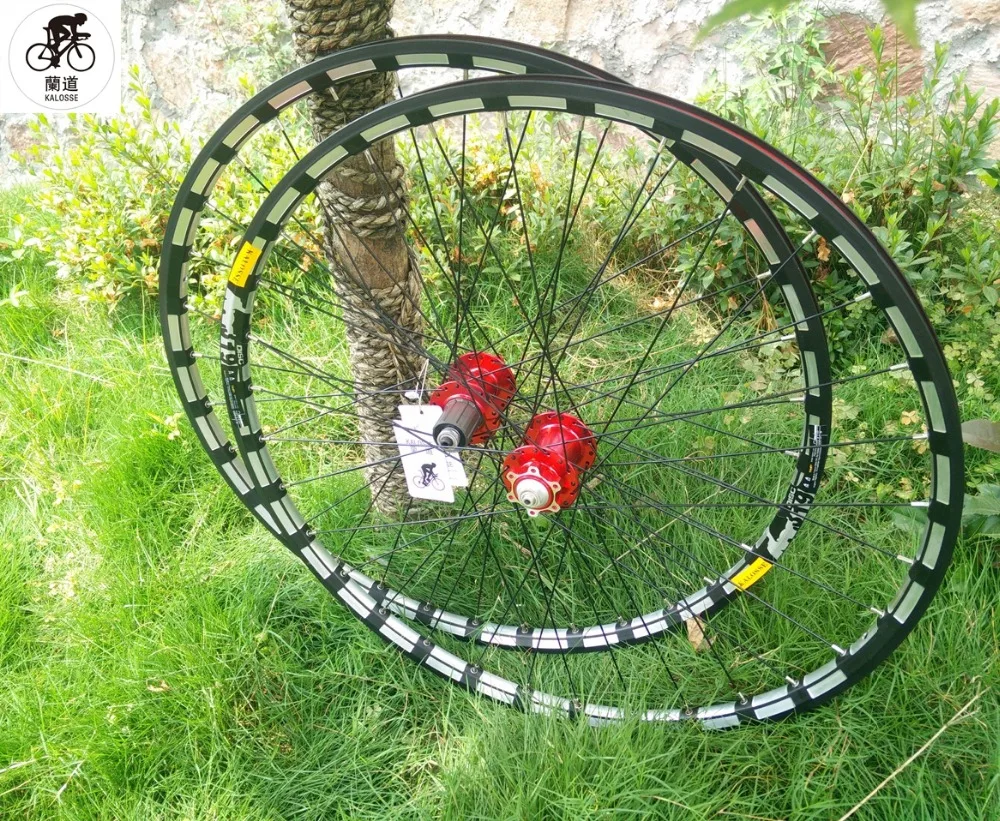 

kalosse Bicycle wheels aluminum alloy 29 inch mountain bike wheel 32H 26er for 7/8/9/10 speed cassette