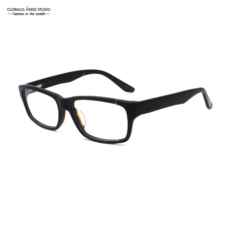 Big Rectangular Lens Acetate Glasses Frame Demi Frame Wide ...