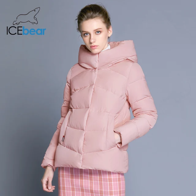 ICEbear 2018 Новинка куртка женская со съемным капюшоном зимняя ветрозащитная куртка женская стильная куртка бренда женщин GWD18088D