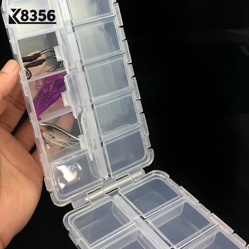 Пластиковая рыболовная коробка K8356 складная для приманки 20 отделений 166*97*40 мм