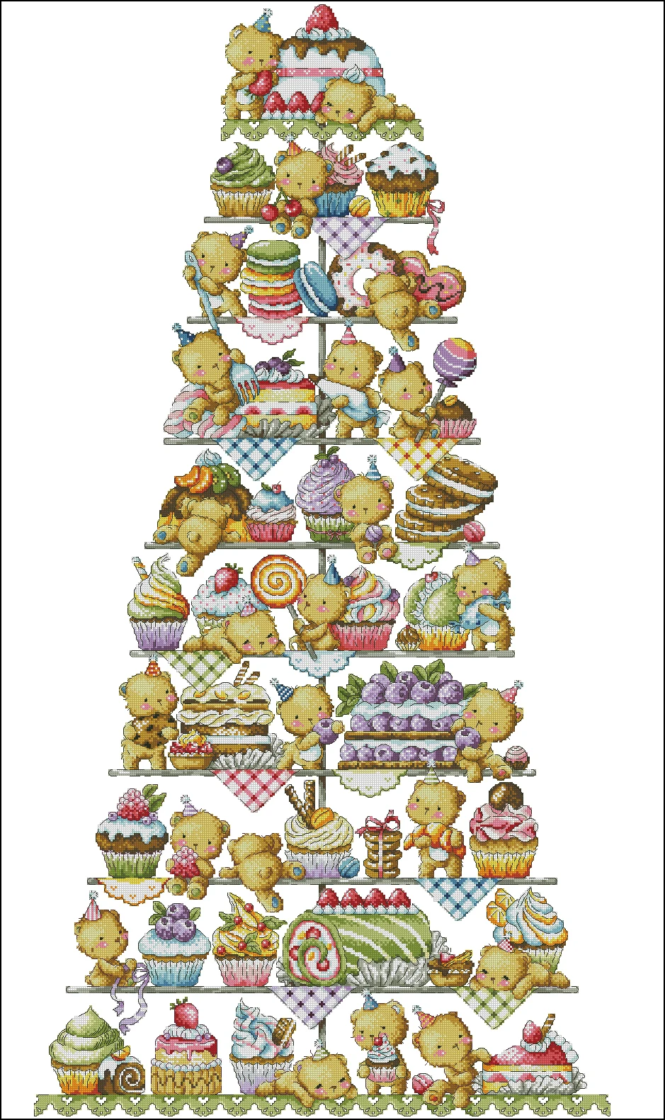 cs-2702 Cross Stitch Kit Sweet Bears Bear Ten Floor Cake Dessert Lollipop SO