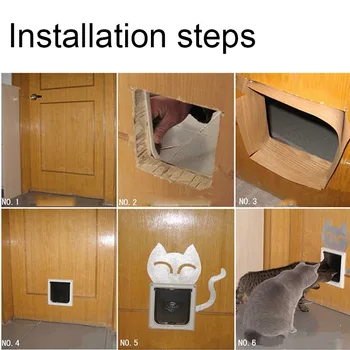 

Cat Door Lockable Kitten Flap Tunnel With 4 Way Lock Wall Entry Pet Doors for Cats 899