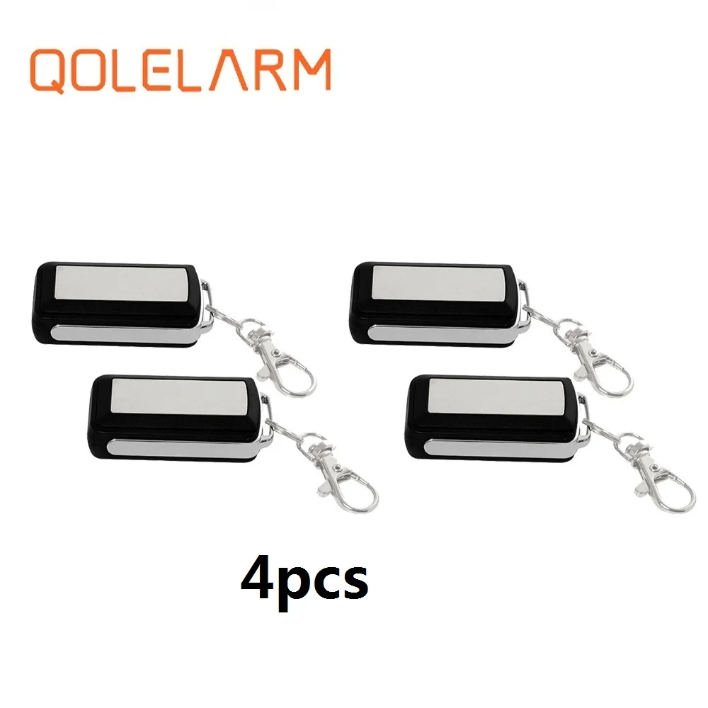 

Qolelarm 4pcs/ lot CE wireless 433 MHz metallic remote keyfob controller for GSM WiFi security alarm system