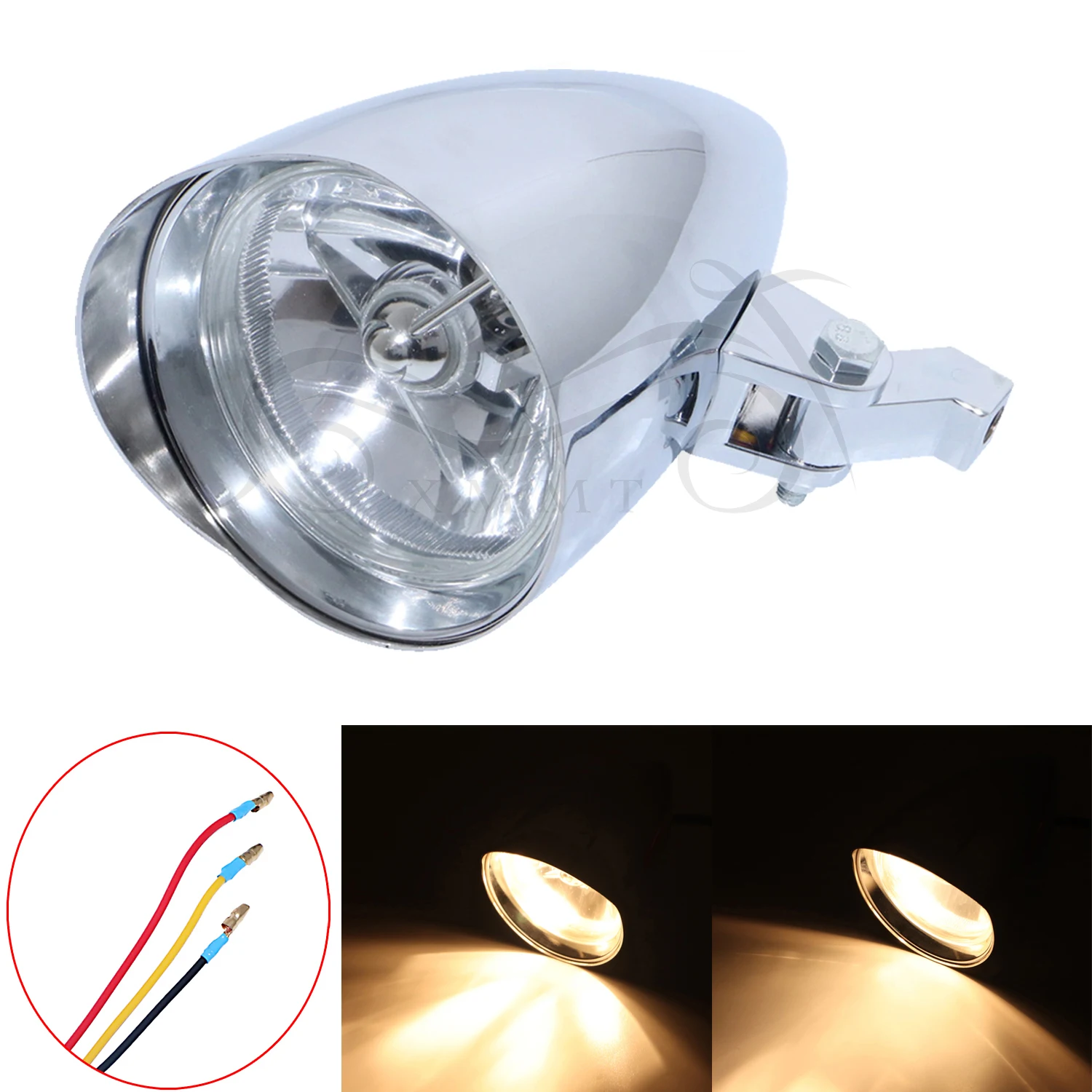 

Motorcycle Black/Chrome Visor Bullet Headlight Lamp For Harley Sportster Dyna Softail Bobber Chopper Custom