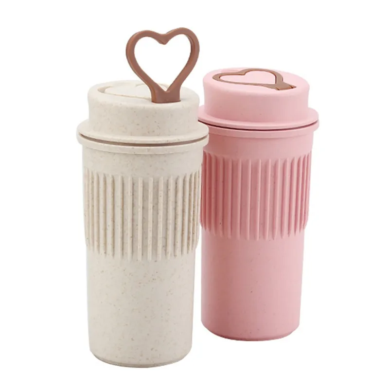 

Cute Reusable Travel Bottle To Go Coffee Cup Bottle With Lid Wheat Stalk Pp Bottle Sleeve For Tea And Coffee Cup Mugs Drinkware