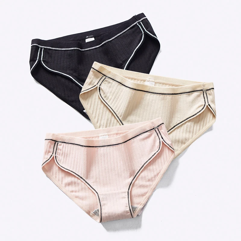 Cotton Panties For Women Seamless Briefs Underwear Sexy Underpants Solid Low-Waist Comfort Female Fashion Intimates XXL#D - Color: C 3pcs