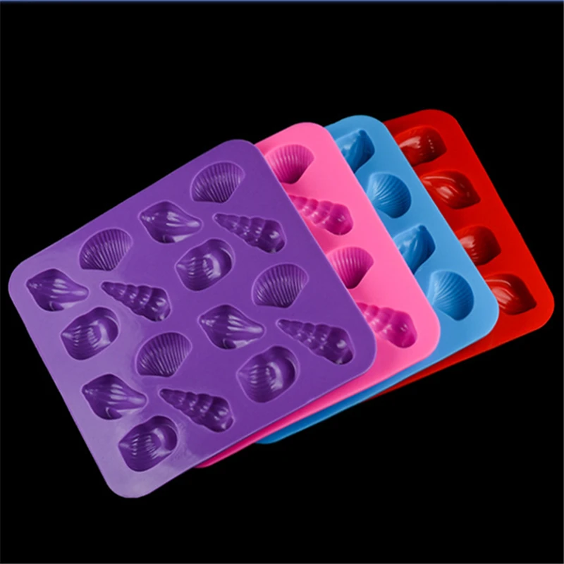 1PCS Shells Shape Silicone Chocolate Mold Cartoon Figre/cake Tools Soap Mold Sugarcraft Cake Decoration Ice Molds E501