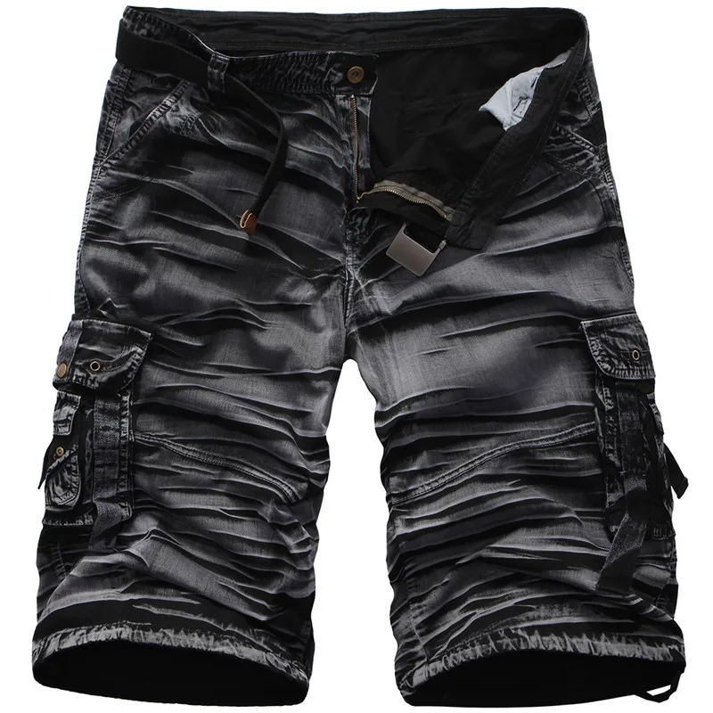 Men's casual camouflage loose cargo shorts men large size multi-pocket military short pants overalls work short pants