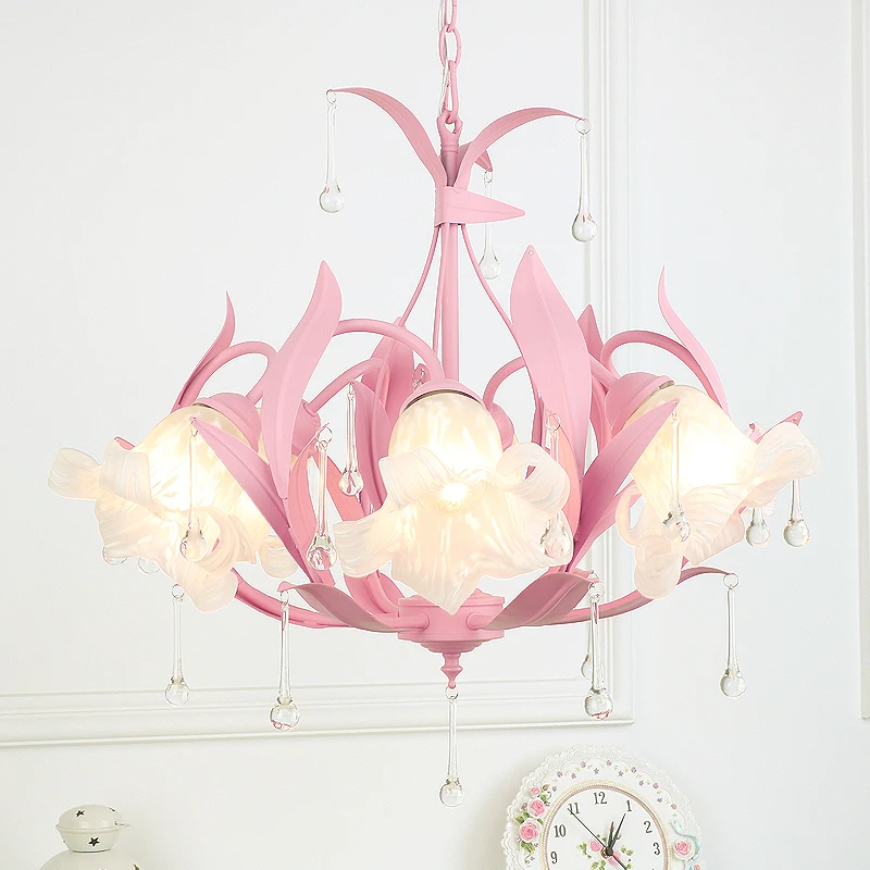 

Pendant Lights warm pastoral children's princess room European style flowers girls restaurants small living room LU728315