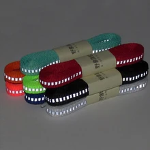 Индивидуальные ночные шнурки со светоотражающими шнурками на плоской подошве, женская и Мужская модная обувь со шнуровкой, 1 пара