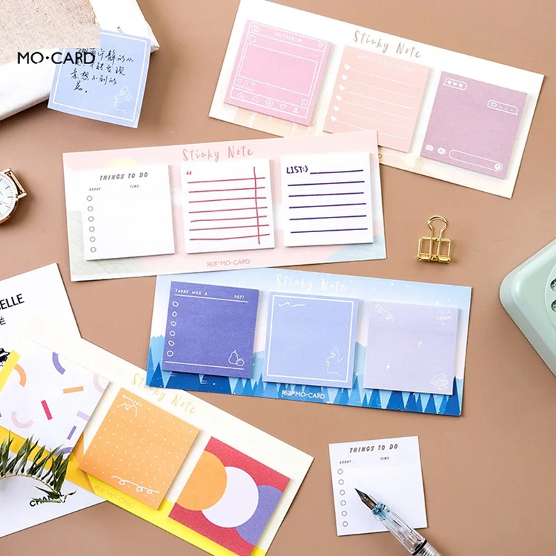 

4pcs Message box sticky note Todo check list planner stickers Ins popular color memo pad Stationery Office School supplies F319
