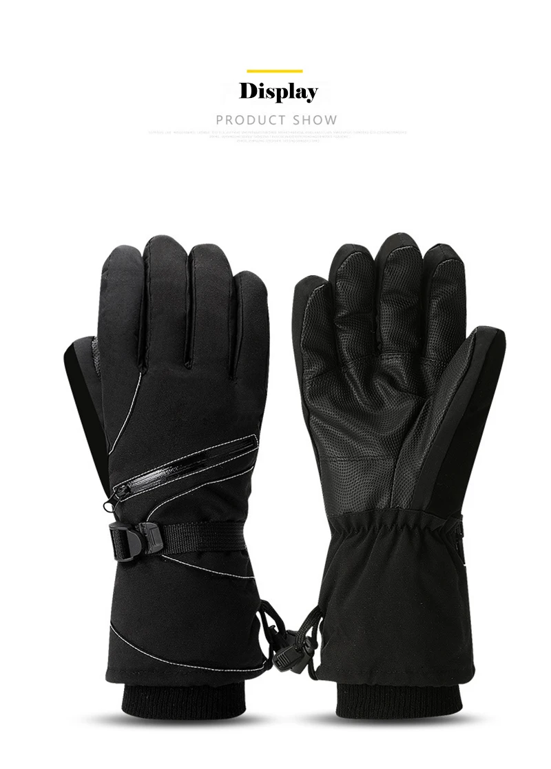 Мужские лыжные перчатки, флисовые перчатки для сноуборда, снегохода, мотоцикла, Зимние перчатки для велоспорта, ветронепроницаемые, водонепроницаемые, унисекс, зимние варежки