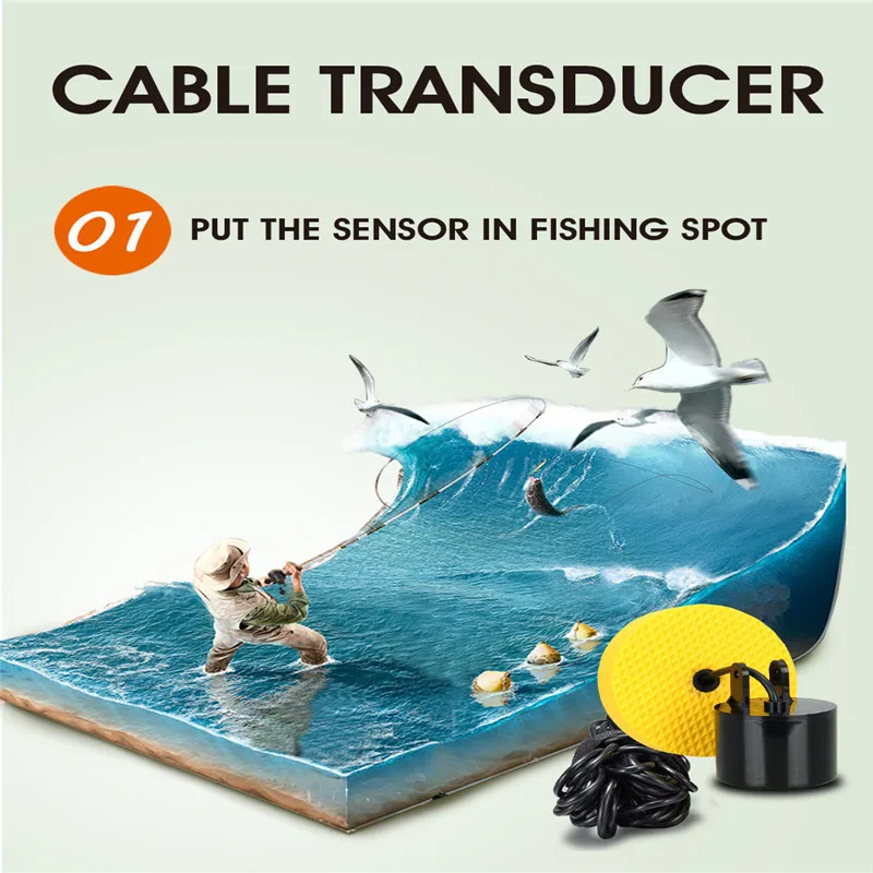 Sonar беспроводной рыболокатор визуальный высокой четкой обуви рыбоискателя Sonar с диапазон обнаружения 100 метров для рыб