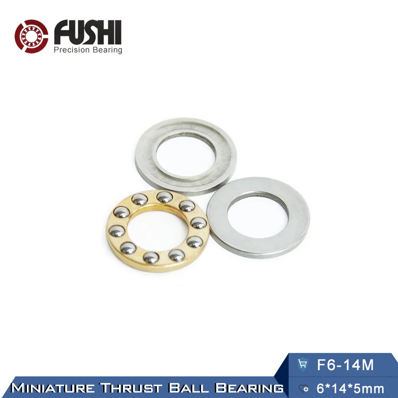 

F6-14M Bearing 6x14x5 mm ABEC-1 (10PC) Miniature Thrust Axial F6-14 M Ball Bearings With Grooved Raceway(s) Free Shipping