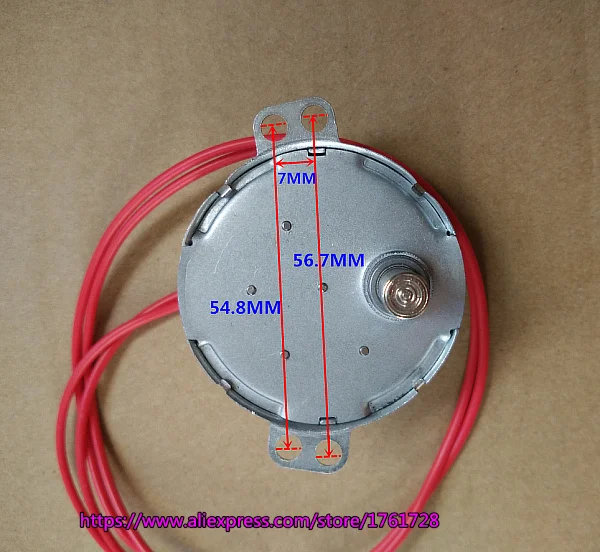 Shaft diameter 7mm, TYC50 50TYZ AC 12V 4W 5rpm, 10rpm, 20rpm