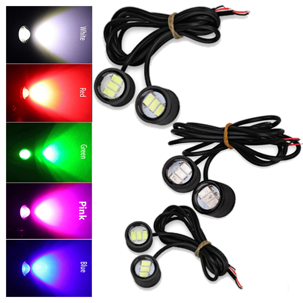 

12v Motorcycle Led Strobe Lights Motor Flash Warning Brake Light Lamp Spotlight Yellow Blue White