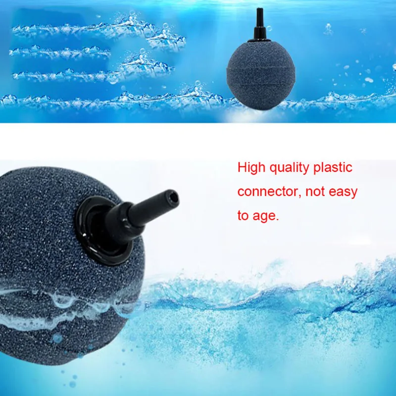 5pcs Aquarium Mini Round Mineral Bubble Air Stone Pond Fish Tank Pump Aerator Aeration Hydroponic Oxygen Airstone Accessories 5